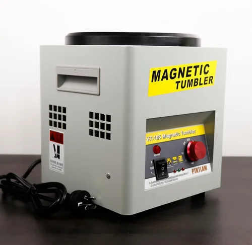 Miniatura 5 de Vaso magnético, pulidor de joyas con barril de pulido de 7.1 pulgadas (7.087 in) y pasadores de pulido de 7.05 oz para joyas, rotación automática