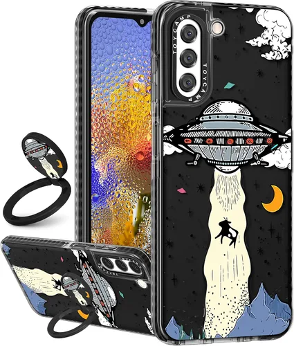 Miniatura 9 de Toycamp Funda para Samsung Galaxy S22, diseño de mariposa azul para mujeres, niñas, adolescentes, bonita funda femenina con soporte de anillo