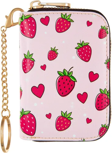 Miniatura 10 de Soporte para tarjetas de crédito, cartera con bloqueo RFID para mujer, pequeña cartera delgada de cuero con llavero con cremallera, funda
