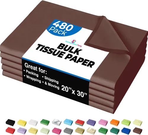 Miniatura 25 de Party Solids Papel de Seda Negro para Bolsas de Regalo - Papel de Seda a Granel Negro de 20" X 30", 480 Hojas - Papel Prensa de 10 lb para Embalaje
