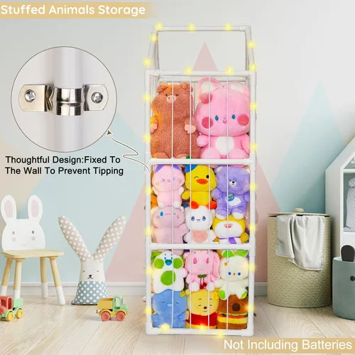 Miniatura 6 de Unicorn Castle Organizador de Almacenamiento de Juguetes Peluches de PVC Soporte para Animales de Peluche Estante para Guardería y Sala