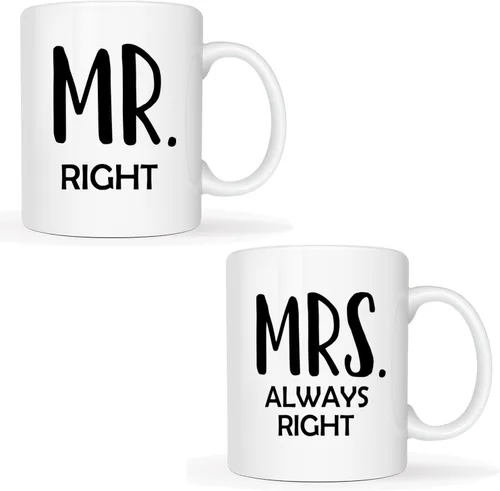 MAUAG Juego de 2 tazas de café para el día de San Valentín, divertidos regalos de boda para pareja, esposa, marido, regalos de recién casado para