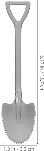 Miniatura 3 de Angoily Paquete de 4 cucharas de pomelo con borde dentado de acero inoxidable para sandía, cítricos, melón, melocotón, pala curvada, 6.18 pulgadas