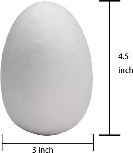 Miniatura 2 de Crafare Paquete de 10 huevos blancos de espuma para manualidades de 4.5 pulgadas, suaves para Pascua, Navidad, vacaciones, manualidades