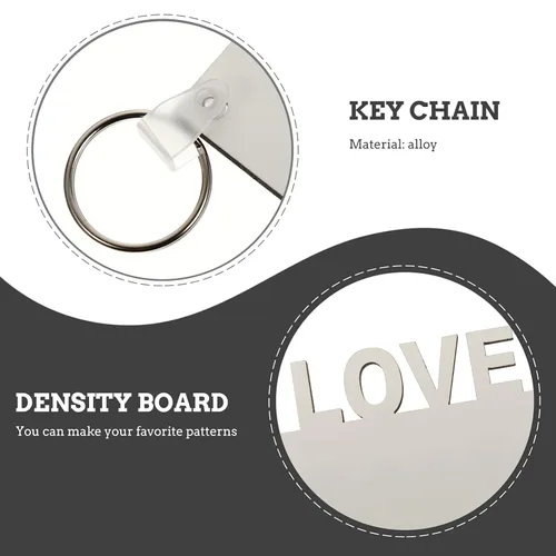 Miniatura 9 de 8 llaveros en blanco de sublimación de transferencia de calor, llavero impreso de doble cara MDF DIY llavero en blanco con llaveros para mamá papá