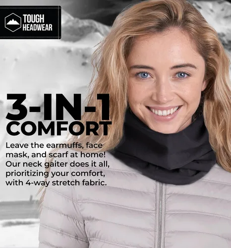 Miniatura 6 de Tough Headwear Neck Warmer - Winter Fleece Neck Gaiter& Fleece Neck Warmer - Ski Gaiter for Men - Reversible Neck Gaiter