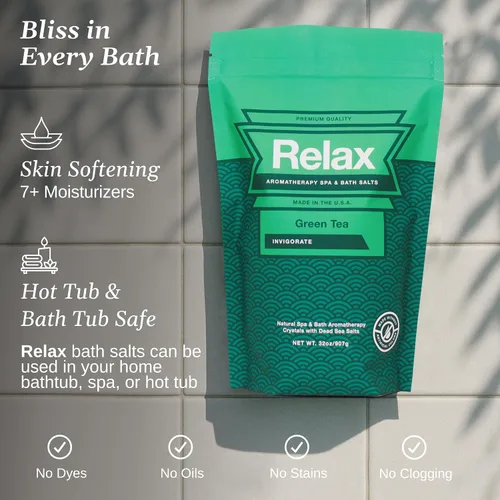 Miniatura 5 de Relax Spa & Bath Paquete variado de sales de baño de aromaterapia para bañera de hidromasaje, baño o spa, cuatro bolsas de 2 libras infundidas