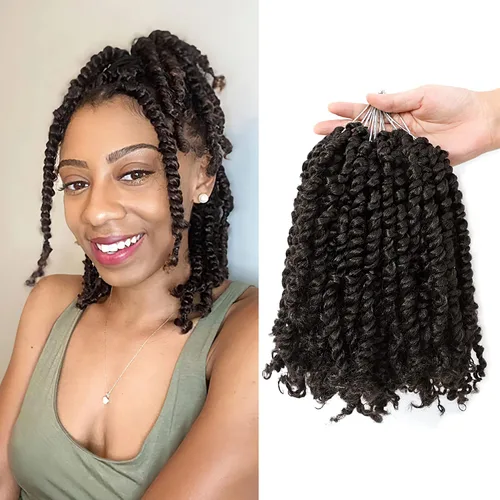 Miniatura 29 de BOHOBABE Cabello de Ganchillo Pre-retorcido Passion Twist de 14 Pulgadas Cabello Corto Ombré Gris Pre-enrollado de Ganchillo Passion Twist para Gris