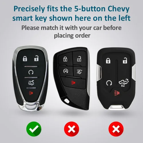 Miniatura 2 de Autobase Funda de silicona para llavero de Chevy Malibu Camaro Trax Traverse Trailblazer Sonic Blazer Cruze Volt Equinox Spark Accesorio