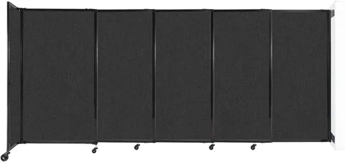 Miniatura 54 de Divisor de habitación de pared recta deslizante montado en la pared Anchos ajustables Ruedas de bloqueo Separador de habitación Paneles