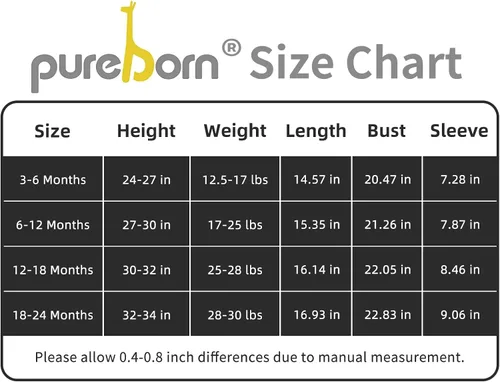 Miniatura 7 de pureborn Mameluco de algodón súper suave para bebés niños y niñas de 0 a 24 meses