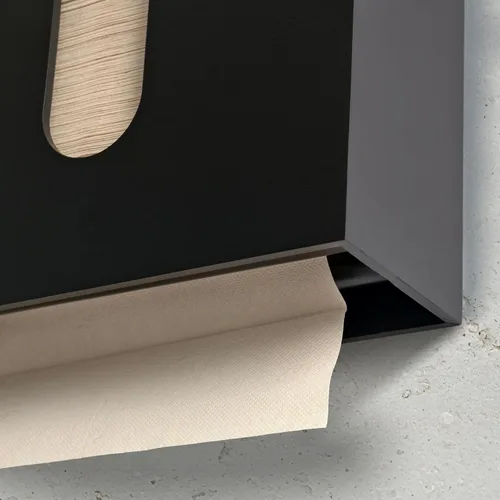 Miniatura 4 de eBun Soporte de toallas de papel plegadas de bambú – Dispensador de toallas de papel para montaje en pared y encimera para baño, cocina y oficina