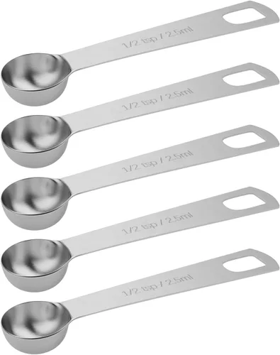 Miniatura 8 de 1 unidad 1 cucharada (3 cucharaditas, 15 ml, 1/2 oz) Cuchara medidora individual, cucharaditas individuales de acero inoxidable