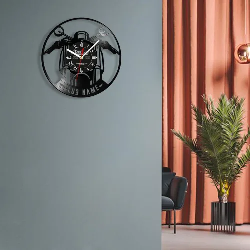 Miniatura 7 de The Geeky Days Reloj de pared con disco de vinilo para motocicleta, con nombre personalizado, 7 colores cambiantes, para motocicletas, garaje, reloj