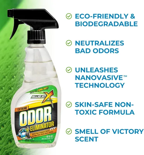 Miniatura 2 de SweatX Extreme Odor Spray - Desodorante Multiuso Sin Lavado - Ideal para Zapatos y Ropa de Gimnasio - Aroma Victory (473 ml)