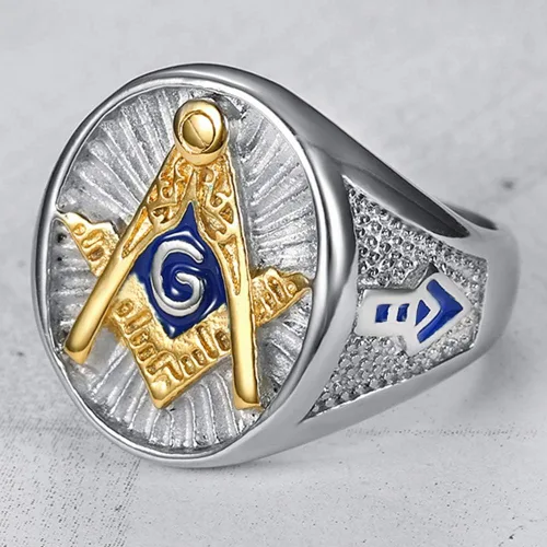 Miniatura 2 de Jude Jewelers Anillo Masónico Masónico Masónico de Acero Inoxidable
