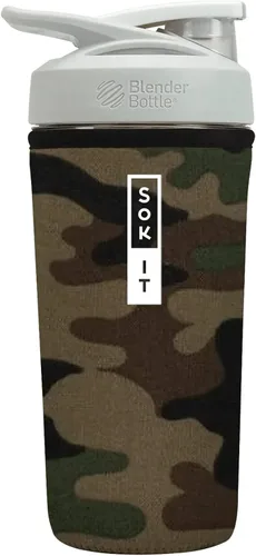 Miniatura 52 de Sok It BotlSok Botella Mezcladora de Proteínas con Funda Aislante de Neopreno (Floral Abstracto, Se Ajusta a Mezcladoras de 24oz)
