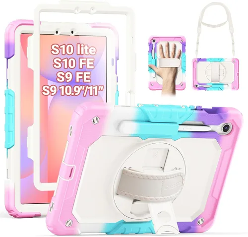 Miniatura 20 de SEYMAC Funda protectora resistente a prueba de golpes para Samsung Galaxy Tab A9 de 8.7 pulgadas 2023 (SM-X110/X115/X117), resistente a prueba