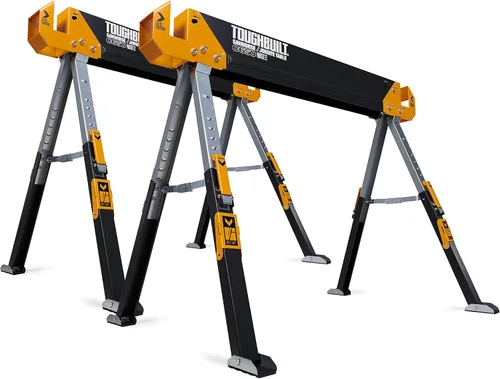 Miniatura 13 de ToughBuilt Mesa plegable para caballete/lugar de trabajo, capacidad de 1100 libras, construcción de acero resistente con asa de fácil transporte