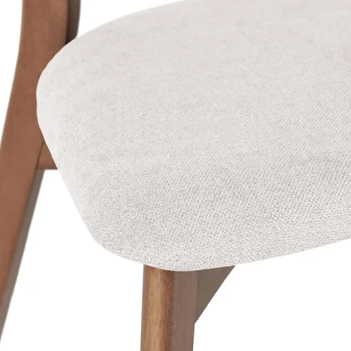 Miniatura 5 de Dining Chairs Set of 2, Mid Century Modern Dining Chairs with Curved Backrest and Wood Legs, Walnut Finished Frame Upholstered Dining Room Chairs