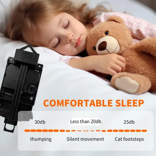 Miniatura 5 de Dankeit Relojes de pared decorativos con péndulo, cuarzo de calidad silenciosa, funciona con pilas, reloj de pared grande para sala de estar, Negro