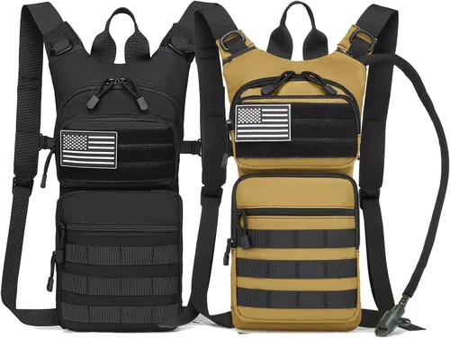 Miniatura 17 de Mochila de hidratación con aislamiento bolsa de agua con vejiga de 3 l de TPU, mochila táctica Molle de hidratación para senderismo, ciclismo, correr