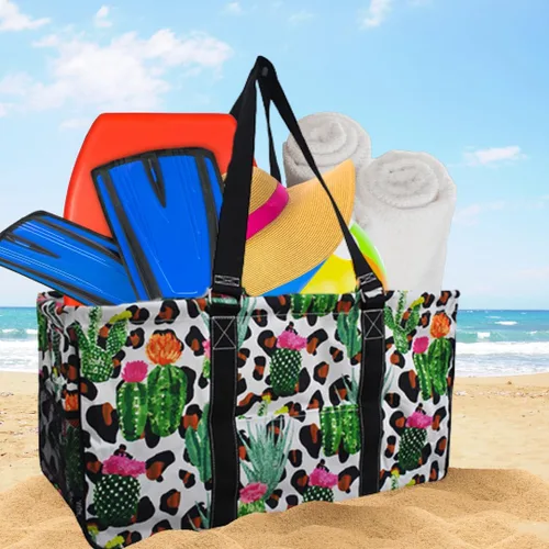 Miniatura 222 de NGIL Bolsa de comestibles reutilizable extra grande plegable de gran tamaño para comestibles, almacenamiento, picnic, playa, Bronco-negro occidental