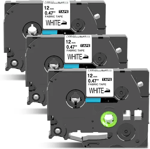 Miniatura 2 de COLORWING Cinta de tela de repuesto para Brother TZe-FA231 TZ 0.472 in 0.47 pulgadas, color blanco, para rotuladora Brother Ptouch PTD400 PTD210