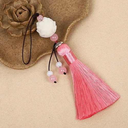 Miniatura 6 de WEISHA Llavero 1 pieza Bodhi Lotus Flower Tassel Pendant Mo Dao Zu Shi Wei WuXian Lanzhan, accesorios de cosplay, cordón trenzado hecho a mano
