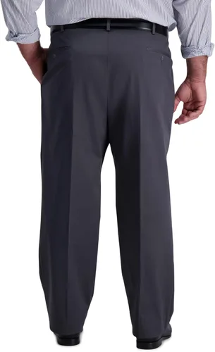 Miniatura 3 de Haggar Pantalón casual de alta calidad para hombre sin planchar ajuste clásico parte delantera plana cintura ampliable talla regular y grande y alta