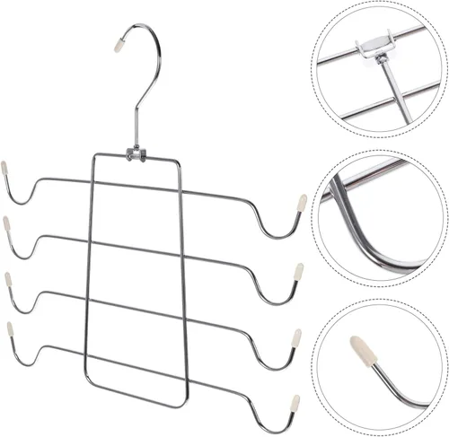 Miniatura 9 de DOITOOL 2 piezas de colgador sin mangas, ganchos multifuncionales para organizador de armario, perchas que ahorran espacio para camisetas sin Beige