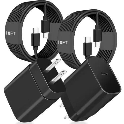 Samsung Cargador súper rápido, cargador Samsung de 25 W, bloque de carga rápida, paquete de 2 cargadores de teléfono Android tipo C, cable USB C