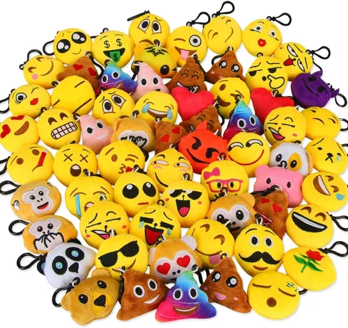 Dreampark Emoticon - Llavero mini almohadas de felpa, recuerdos de fiesta para niños, regalos para el día de San Valentín, suministros de fiesta de