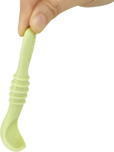 Miniatura 5 de PandaEar Paquete de 6 cucharas de silicona para bebé, utensilios de autoalimentación de 6 a 12 meses, cucharas para bebés de primera etapa