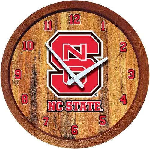 Miniatura 11 de The Fan-Brand NCAA Oklahoma Sooners: Reloj de pared con parte superior de barril de imitación para decoración de bar, decoración de fiesta