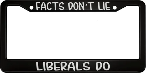 oFloral Marco de matrícula Facts Don't Lie Liberals Do de aleación de aluminio, patriótico estadounidense, aplicable a los estándares de Estados