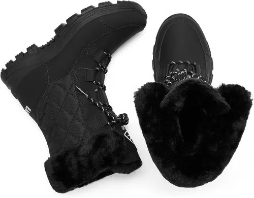 Miniatura 5 de EARLDE Womens Snow Boot With Waterproof Lace Up Mid-Calf Outdoor Winter Deep Tread Rubber Sole
