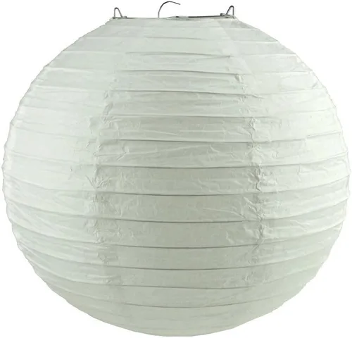 Miniatura 6 de Homeford Farol de papel redondo para colgar (14 pulgadas, blanco)