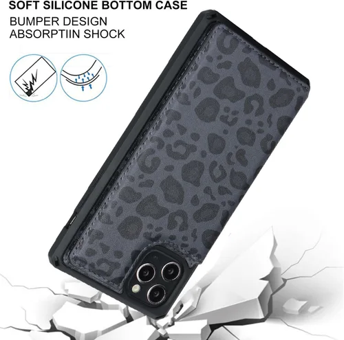 Miniatura 5 de Cavor Fundas tipo cartera con tarjetero para iPhone 11 Pro Max, funda para iPhone 11 Pro Max para mujeres y hombres, funda de teléfono con soporte
