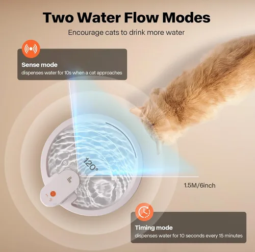Miniatura 3 de Sharper Image Fuente de agua inalámbrica para gatos, bomba ultra silenciosa de 68 oz/2 L, fuente de agua inalámbrica para gatos, fuente recargable