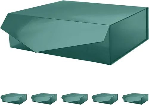 Miniatura 19 de PACKHOME Caja de regalo de 9 x 6.5 x 3.8 pulgadas, caja plegable rectangular con tapa magnética para embalaje de regalo (rosa mate, textura de grano)