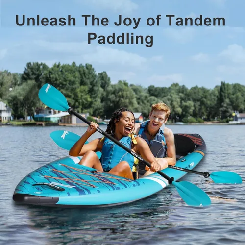 Miniatura 7 de Kayak inflable, kayak plegable ligero y duradero, kayak inflable, kayaks para adultos remando en ríos, lagos y aguas costeras