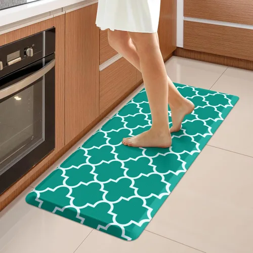 Miniatura 55 de WISELIFE Tapete de cocina acolchado antifatiga, 17.3 x 28 pulgadas, antideslizante, resistente, de PVC, ergonómico, impermeable, cómodo