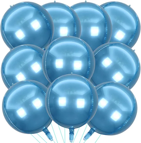 Miniatura 29 de KALOR Globos de papel de aluminio de 22 pulgadas de feliz año nuevo, 10 piezas, globos grandes 4D gigantes redondos de papel de aluminio metálico