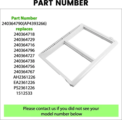 Miniatura 4 de KUAFU 240364790 AP4393266 240364718 Reemplazo de frigorífico para frigorífico con marco de estante sin cubierta de vidrio compatible con Electrolux