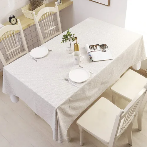Miniatura 4 de Pioggia Mantel de vinilo con parte trasera de franela, impermeable, a prueba de aceite, mantel de PVC lavable a prueba de derrames, cubierta de mesa