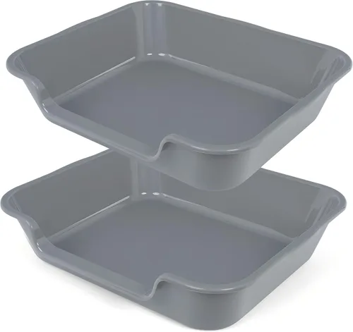 Miniatura 16 de 1 paquete de caja de arena extra grande para gatos (material ABS), corral de arena para gatos mayores de entrada baja para gatos geriátricos