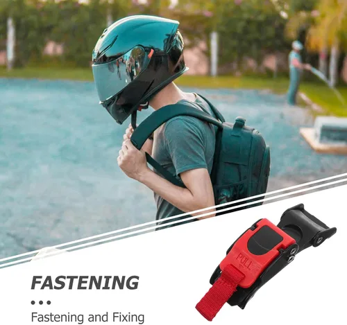 Miniatura 8 de Hebilla de casco de liberación para cascos de motocicleta, construcción de hierro ABS de nailon, cierre de presión fácil y ajuste accesorio