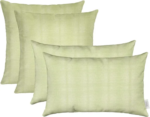Miniatura 52 de RSH DECOR: Sunbrella Juego de 4 almohadas lumbares y cuadradas 20 x 12 pulgadas y 17 x 17 pulgadas Tela resistente al agua y a la decoloración