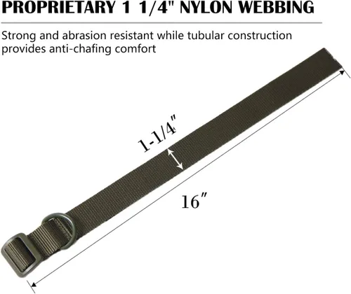 Miniatura 5 de Aolamegs Eslinga de pistola táctica, correa de nailon ajustable de 1.25 pulgadas con anillo en D para caza (paquete de 2)